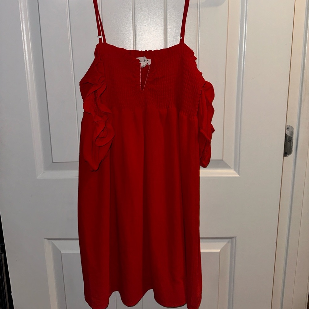 Red off the shoulder dress size M